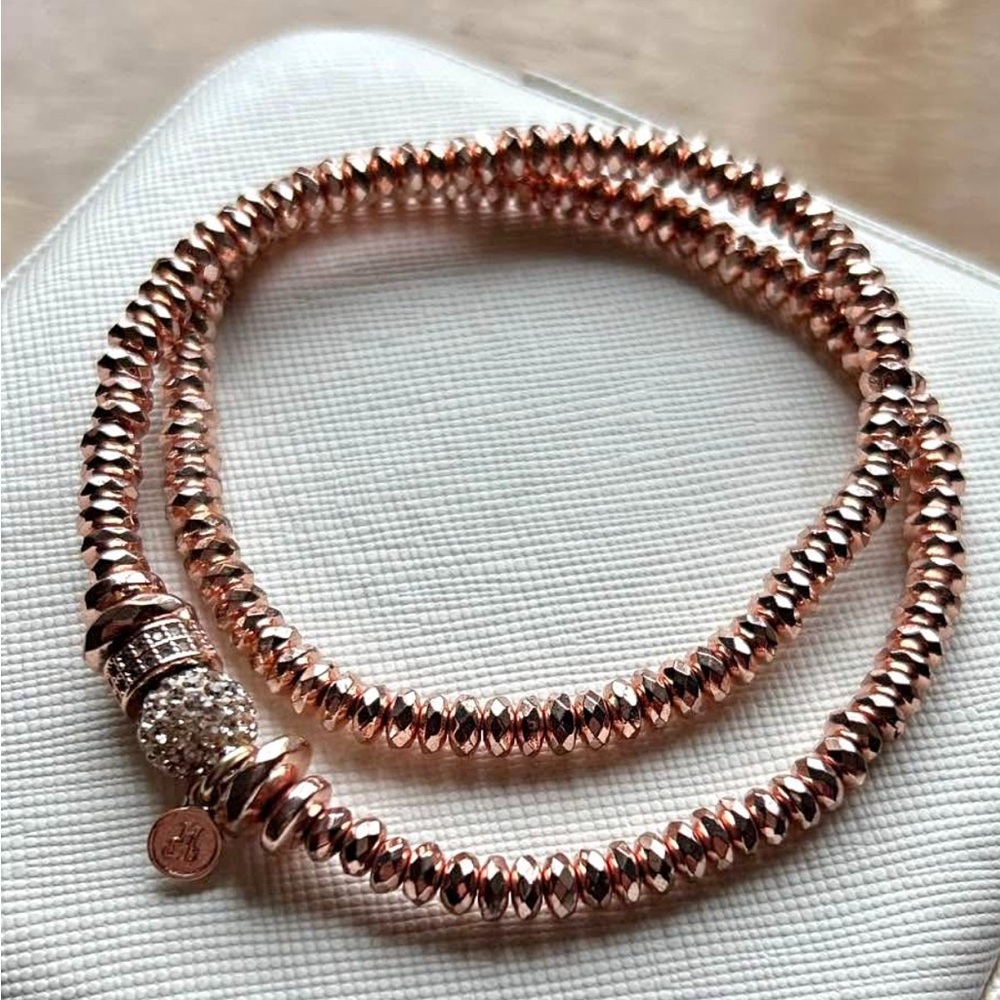 Hillberg and Berk Double Wrap Rose Gold Bracelet